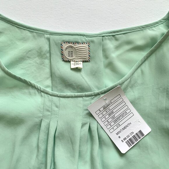 Anthropologie 9-H15 STCL Mint Green Flutter Sleeve Hilma Blouse Top Dollette - Picture 6 of 13